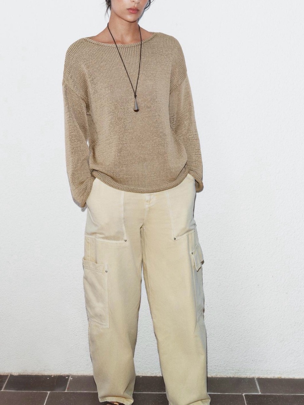 ZARA Boat Neck Knit Top